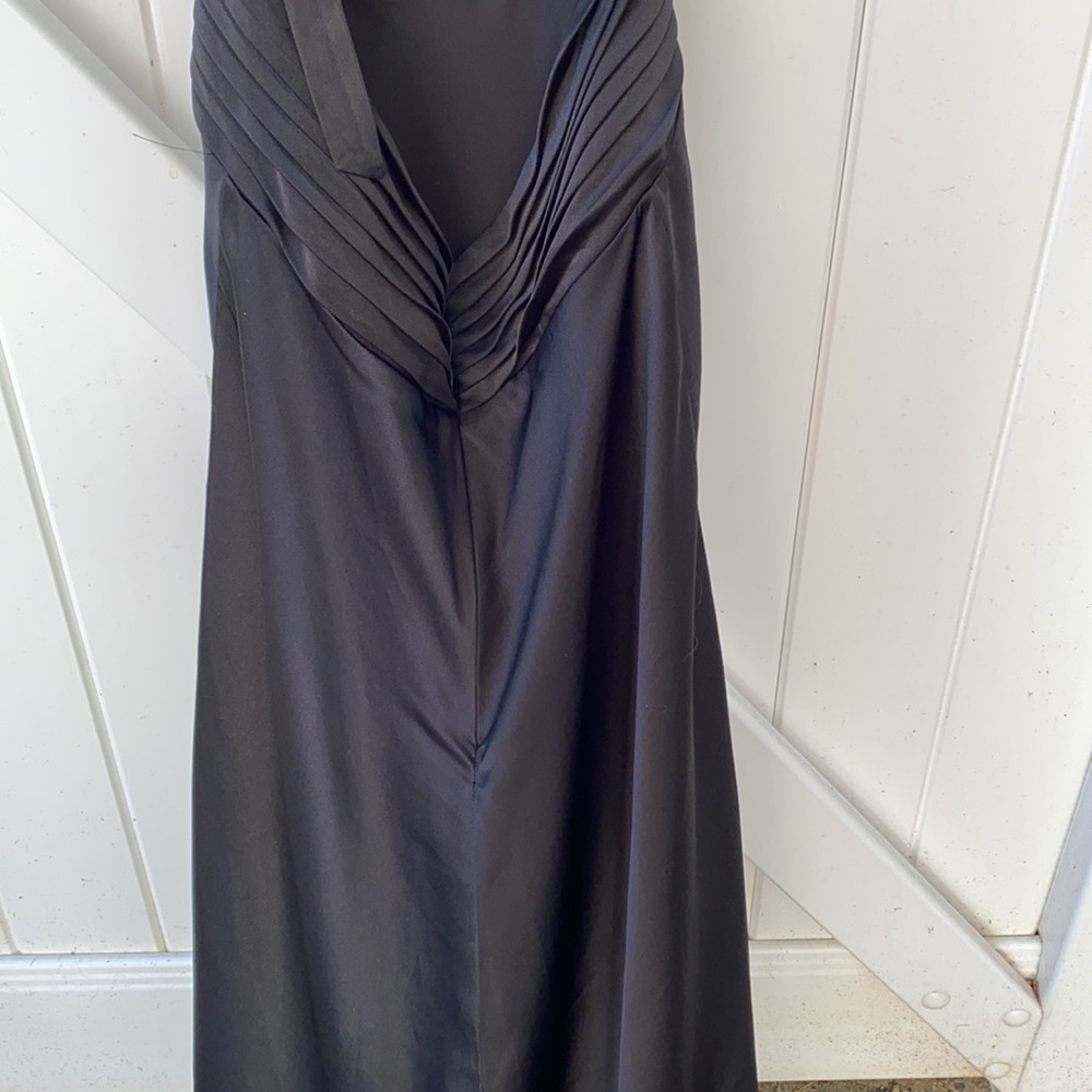BCBGMaxAzria Black Halter Satin Evening Dress - Picture 5 of 7